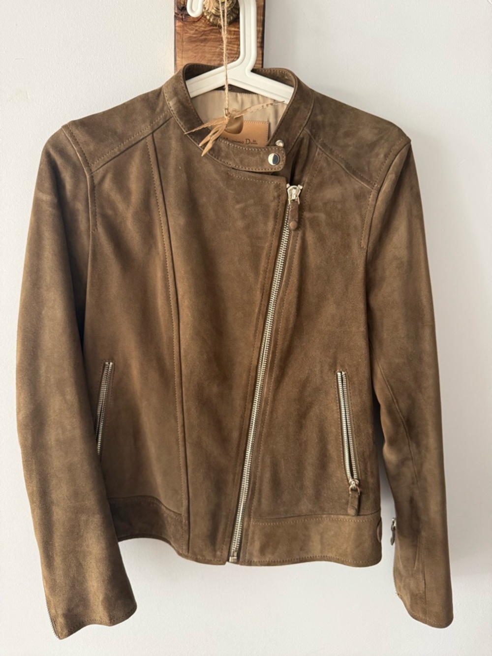 Massimo DuttiSuede Moto Jacket - Brown - Picture 4 of 5